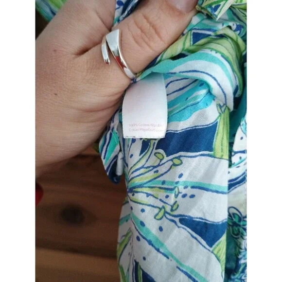 Lilly Pulitzer Tiger Lilly Tunic Mini Kaftan Dress Medium Swim Cover Up - Picture 6 of 7